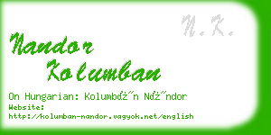 nandor kolumban business card